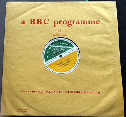 Bbc transcription folk - folk, song