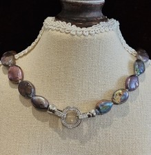 Peacock baroque pearl necklace - peacock,