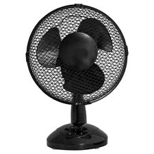9" Inch Small Oscillating 2 Speed Air Cooling Desk Work Top Fan - BLACK