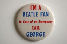 Rare ORIGINAL 1960s I'M A BEATLES FAN Badge GEORGE Carnaby Street Lennon Pop Art