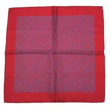 Hermes HERMES Petit Carre Pocket Square Scarf Muffler POCHETTE TWILL Fish 100% S