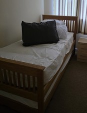Wooden Day Bed with Trundle and Mattresses