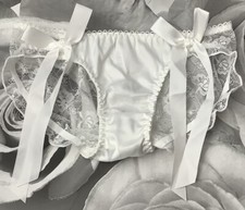 Woman’s sexy White knickers ladies bow Sheer Panties underwear 12/14