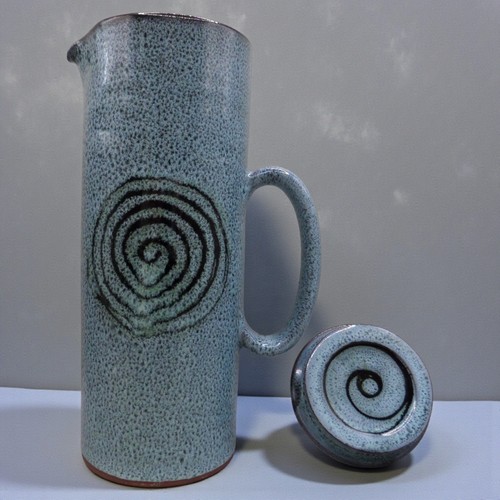 Ceramic pottery blue - ceramic, speckled