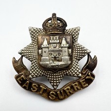 Genuine Edwardian East Surrey Regiment Cap Badge