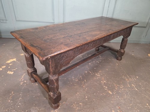 Large antique oak refectory - antique,