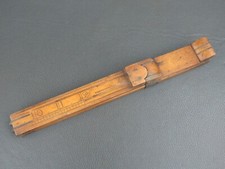 Vintage boxwood & brass folding foot measure rule ruler by Ullathorne & Co