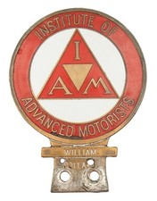Vintage 1956-1980's Institute of Advanced Motorists Type 1 Car Badge auto Emblem