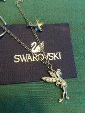 Genuine Signed Swarovski Rhodium Plated Silver Tone Tinkerbell Bracelet, Boxed
