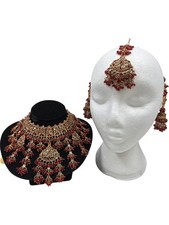 Bridal Jewellery Set Kundan Gold Plated Necklace Earrings T2348 MR01(2)