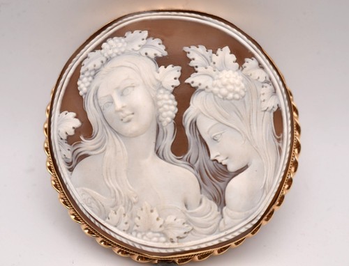 Antique shell carved cameo - antique,