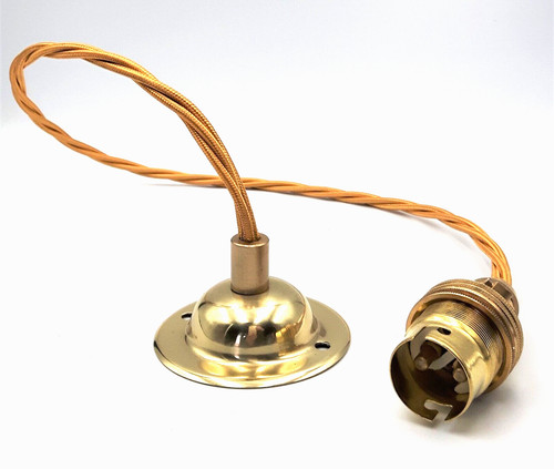 Brass ceiling rose with - brass, b22