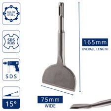 SDS Plus 75mm Wide SDS Cranked Tile Masonry Removing Chisel. Angled Chisel Bit