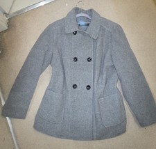 Bhs Profile Wool Mix Warm Winter Coat - Grey Size 18