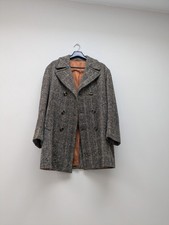 Vintage Tweed Pea Coat Car Coat jacket  size M P2P 22"   