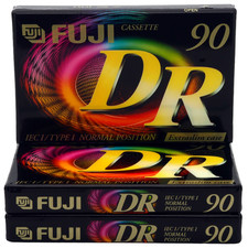 FUJI DR 90 Minutes Pack 3 Blank Audio Media Recording Cassette Tapes NEW SEALED