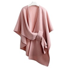 Knit Cape Wrap with Adjustable