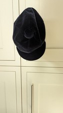 Navy Velvet Riding Hat Cover