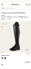 ARIAT WOMENS HERITAGE II CONTOUR FIELD ZIP RIDING BOOT BLACKUK4