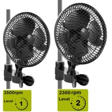 Hydroponic Oscillating Wall Fan 20W 2 Speed 8" Grow Tent Ventilation Clip On