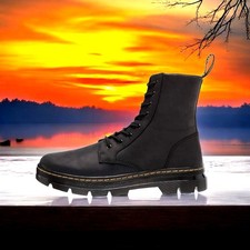 Dr Martens 101 Unisex's fashion Boot gaucho Crazy horse Black Leather Size UK 9