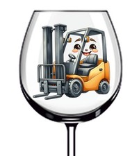 12x Colourful Forklift Truck Vinyl Sticker Decal Tumbler Wine Glass Bottle Mug
