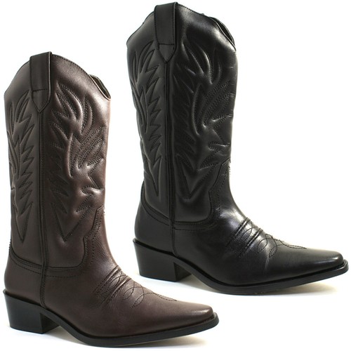 Mens cowboy boots leather calf - leather,