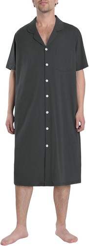 Mens cotton nightshirt short - nightshirt,