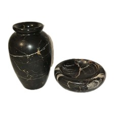 Rare MCM Black Onyx Stone Vase