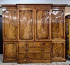 Georgian mahogany breakfront 4 door wardrobe