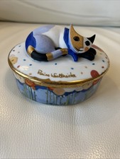 Rosina Wachtmeister Cat Trinket Box Multicoloured With Flower Design By Goebel