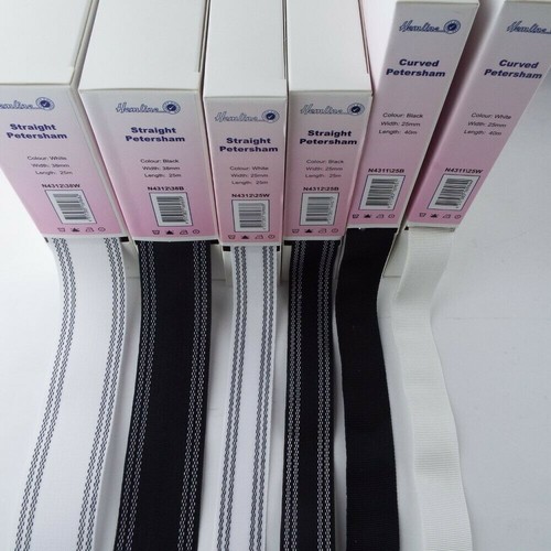Straight curved petersham 25mm - straight,