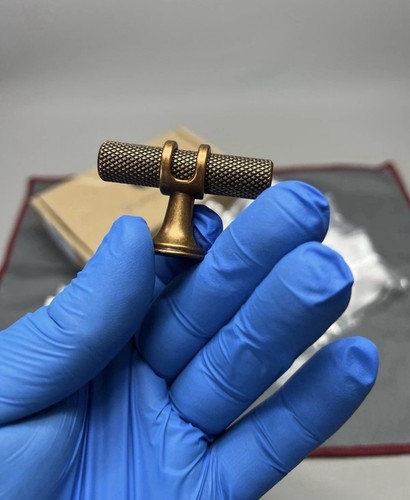 Antique brass knurled - 5x,