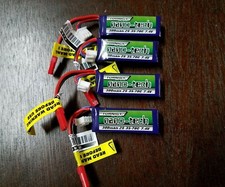 4 TURNIGY  NANO TECH 300mAh 2S 7.4 35 70C LIPO BATTERY 1/24 Losi  Truggy CARISMA