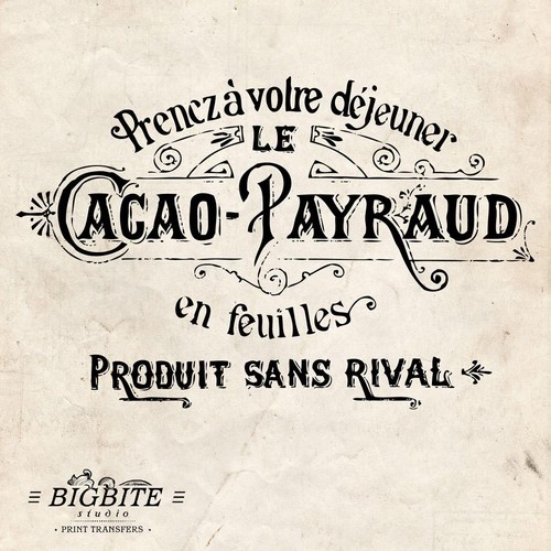 Water decal french vintage - water,