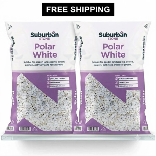10mm polar white chippings - white,