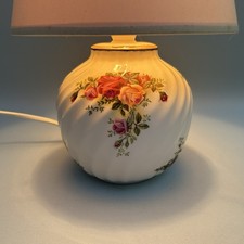 Vintage Royal Albert Old Country Roses Table Lamp Cottagecore Home Decor