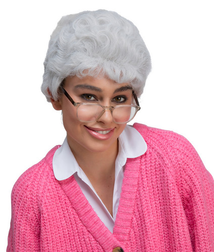 Grey curly old lady - lady,