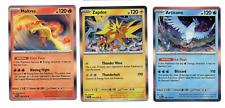 Legendary Birds Moltres Zapdos Articuno  Rare Holo Foil TCG Pokemon Card Set