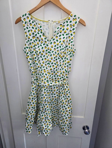 Boden white lemon print - lemon, dress