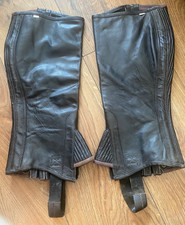 LEATHER GAITERS , BROWN SIZE XL  , EQUESTRIAN , HORSE RIDING , GREAT CONDITION