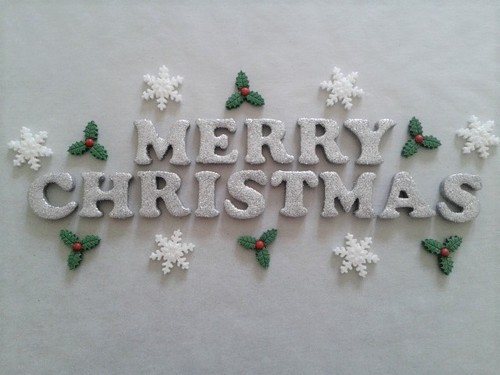 Glittery silver merry - glittery,