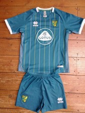 Kids Norwich City FC 2020 2021 Away Kit Football Shirt & Shorts Blue Errea 34/36