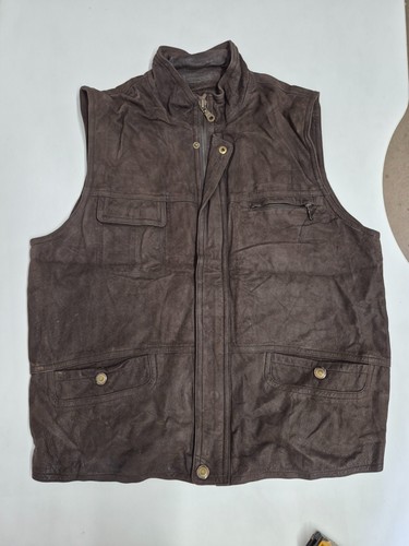 Vintage leather waistcoat - , 48"