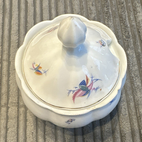 Vintage white ceramic floral - vintage,