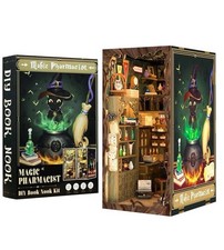 DIY Miniature Book Nook Kit, 3D Wooden Dollhouse Model, Magic Pharmacist Decor