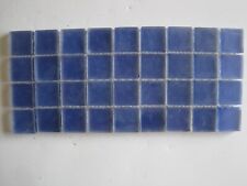 23 x 23 x 5 mm Frosted Glass Mosaic Tiles - 36 pieces on mesh back - Navy Blue