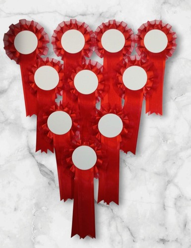 Blank centre rosettes - 10, red