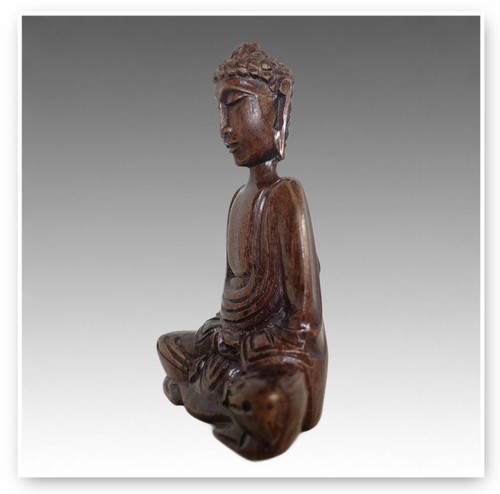 Hardwood buddha sitting - hardwood, a