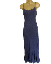 Per Una blue linen bias cut